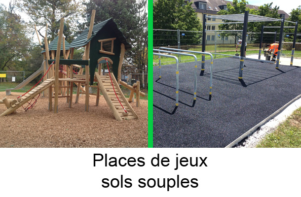 places de jeux sols souples